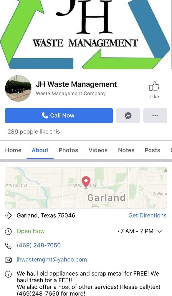 JH WASTE MANAGEMENT Local Services Garland, TX Phone Number Yelp