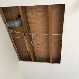 Had servepro remove some water damage in the ceiling which left a large hole
