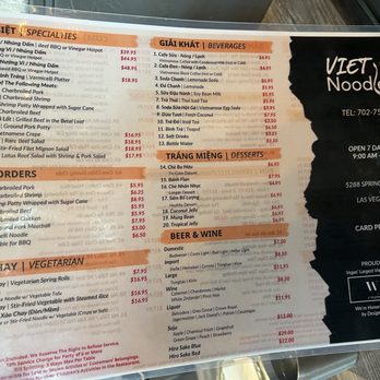 Viet Noodle Bar - Menu - Vietnamese Near Me - Las Vegas, Nevada Viet Noodle Bar - Menu - Vietnamese Near Me - Las Vegas, Nevada