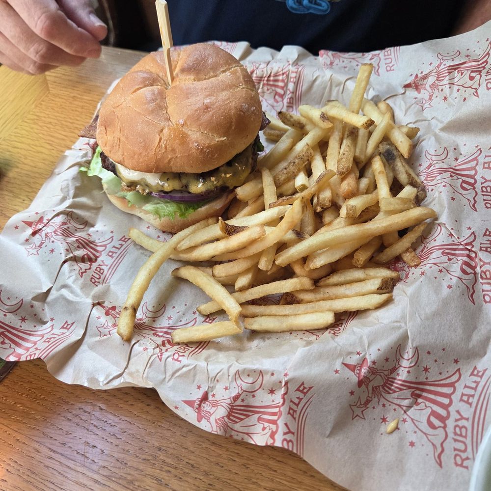 Cheeseburger with bacon. Cheeseburger with bacon.