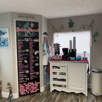 The Baking Mermaid - The door menu and coffee bar - Cupcakes Near Me - Cocoa, Florida