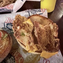 My spicy chicken sandwich looked like. Even asked the waitress and showed her, but she was insistent that that's how it comes.