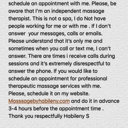 Massage By Habileny - Please visit. Massagebyhabileny.com if you would like to schedule an appointment thank you