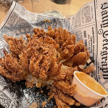 Crunch - Blooming onion shared at a table of 9--with leftovers. - Kosher Near Me - Skokie, Illinois Crunch - Blooming onion shared at a table of 9--with leftovers. - Kosher Near Me - Skokie, Illinois