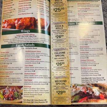 Pizzarella - Inside of the menu with the specials included - Italian Near Me - Carrollton, Texas