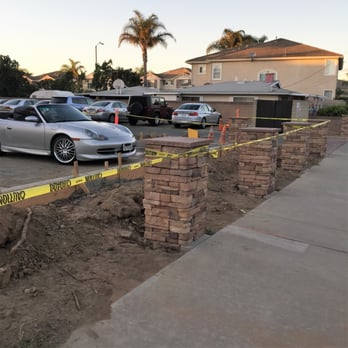 Pacificland Constructors - Huntington Beach Dental Office Stone Pilasters 1 of 5 - El Dorado Stone Pilasters with Wall Cap were Constructed - General Contractors Near Me - Lakewood, California Pacificland Constructors - Huntington Beach Dental Office Stone Pilasters 1 of 5 - El Dorado Stone Pilasters with Wall Cap were Constructed - General Contractors Near Me - Lakewood, California