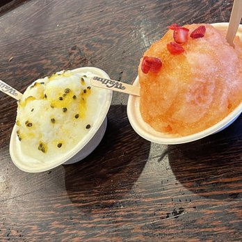 Wailua Shave Ice - Lilikoi cream with ice cream and guava goodness - Shaved Ice Near Me - Kapaa, Hawaii