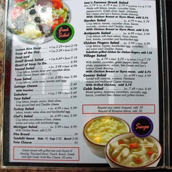 Leo's Coney Island - Salad portion of the menu. - Hot Dogs Near Me - Saline, Michigan Leo's Coney Island - Salad portion of the menu. - Hot Dogs Near Me - Saline, Michigan