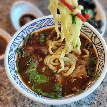 Dumpling King - Regular Spicy Noodle Soup has a great thick broth and al dente fresh noodles - Dim Sum Near Me - Austin, Texas