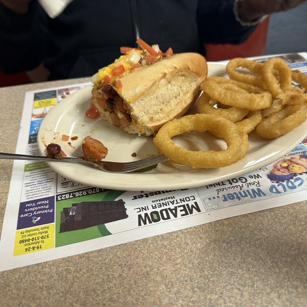 Freeland Diner - Super Hot Dog with onion rings - Diners Near Me - Freeland, Pennsylvania Freeland Diner - Super Hot Dog with onion rings - Diners Near Me - Freeland, Pennsylvania