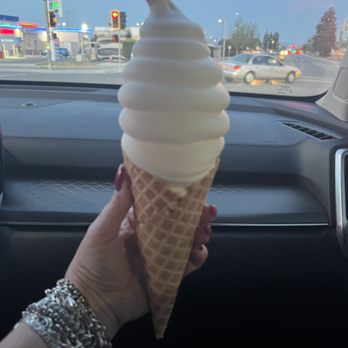 Frostees - Vanilla ice cream in a waffle cone. - Desserts Near Me - Bakersfield, California