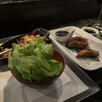 Shinsei - Chicken Lettuce wraps and Beef Short Rib Potstickers - Asian Fusion Near Me - Dallas, Texas Shinsei - Chicken Lettuce wraps and Beef Short Rib Potstickers - Asian Fusion Near Me - Dallas, Texas