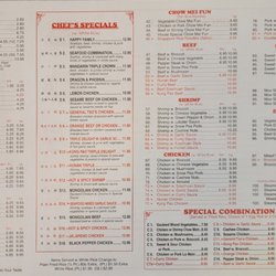 First Wok - Menu