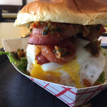Boba Burger - Seoul Burger - fried egg, bacon & kimchee.  It's a winner and only $8 - Burgers Near Me - Morton Grove, Illinois