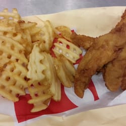 Chick-fil-A - Chicken Strips and Waffle Fries.