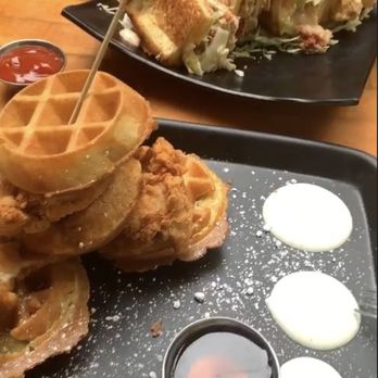 Down the Hatch Maui - Chicken & Waffles Lobster and Crab Stuffed Grilled Cheese  Yum! - Seafood Near Me - Lahaina, Hawaii