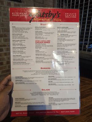 Menu photo 2 Gatsby's Pizza & Pub Arlington Heights, IL