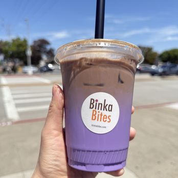 Binka Bites - Millbrae - Ube Latte with a shot of espresso - Desserts Near Me - Millbrae, California Binka Bites - Millbrae - Ube Latte with a shot of espresso - Desserts Near Me - Millbrae, California