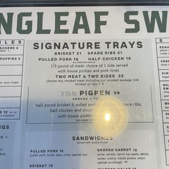Longleaf Swine BBQ - Menu - Southern Near Me - Raleigh, North Carolina