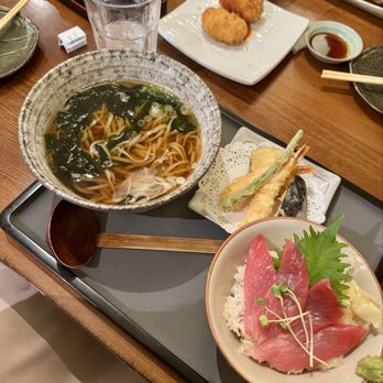 Inaba Restaurant - Tuna Bowl Tempura Noodle Combo - Japanese Near Me - Torrance, California