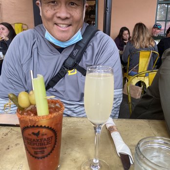 Breakfast Republic - Our drinks....Bloody Mary and Lychee Mimosa - Breakfast & Brunch Near Me - San Diego, California