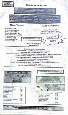 Menu photo 1 Tex-Mex Joe's Austin, TX