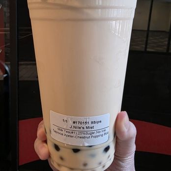 9Sips Tea Shoppe - Nile's Mist with Tapioca & water chestnut boba - Bubble Tea Near Me - Toronto, Ontario