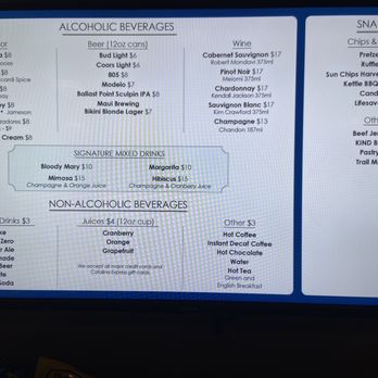 Catalina Express - Drink and snack menu. - Tours Near Me - Long Beach, California