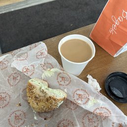Everything bagel with chive, 12 oz hot coffee