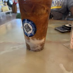 Sugar free white chocolate almond milk iced latte