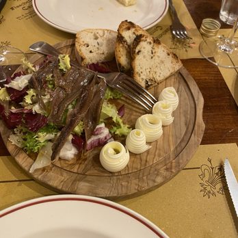 All'Antico Ristoro di' Cambi - Anchovies w/ bread & butter - Tuscan Near Me - Florence, FI All'Antico Ristoro di' Cambi - Anchovies w/ bread & butter - Tuscan Near Me - Florence, FI