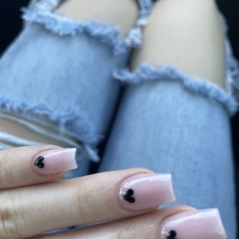 The Polish Lounge - Acrylics by Kim, hand painted hearts - Nail Salons Near Me - Gilbert, Arizona