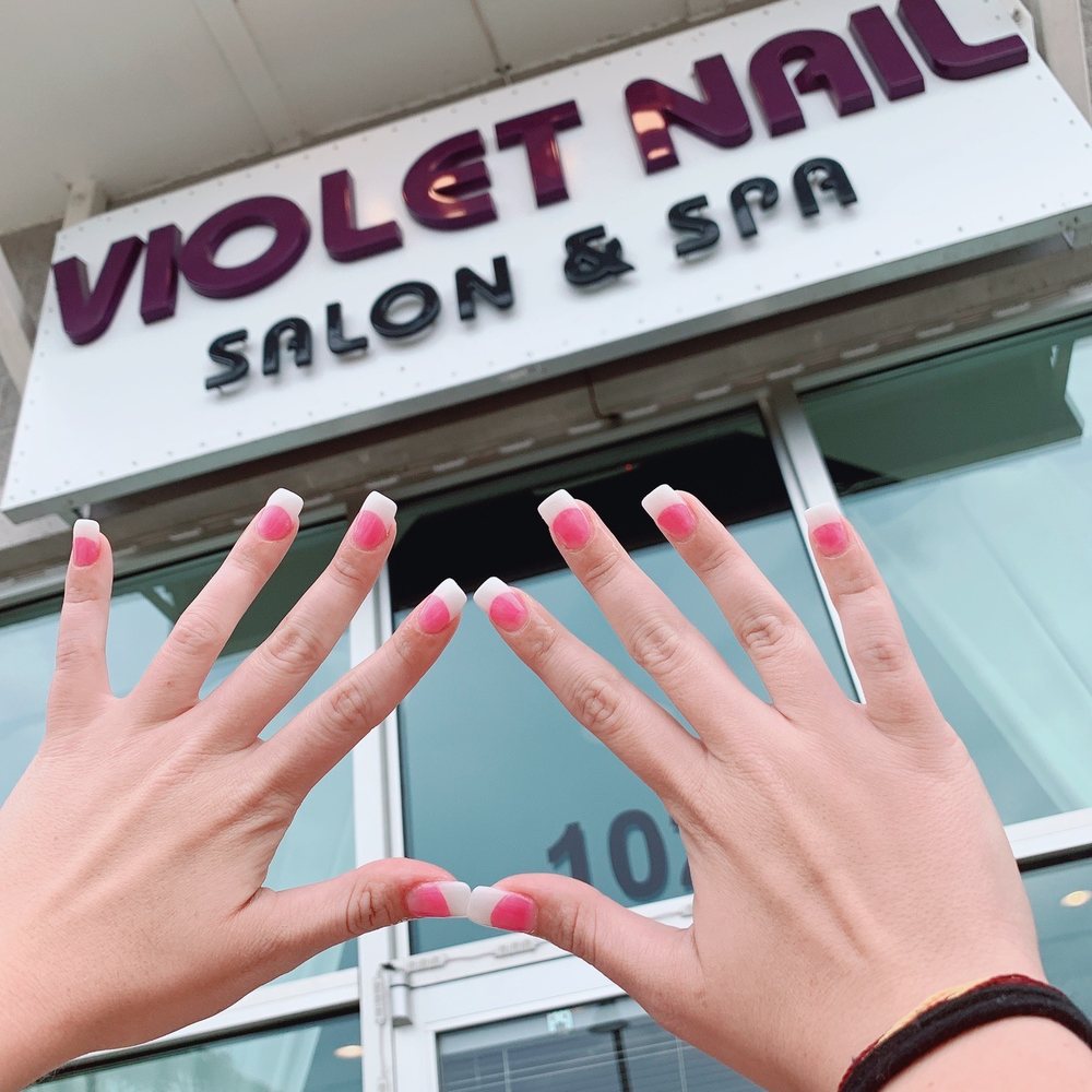 Violet Nails Salon & Spa - Full set french with darker pink - Nail Salons Near Me - Tallahassee, Florida Violet Nails Salon & Spa - Full set french with darker pink - Nail Salons Near Me - Tallahassee, Florida