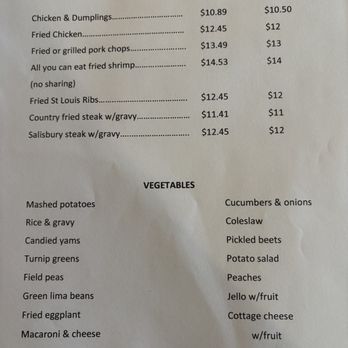 Shirley's Restaurant - Daily menu, 13 May 2025. - Southern Near Me - Lake City, Florida