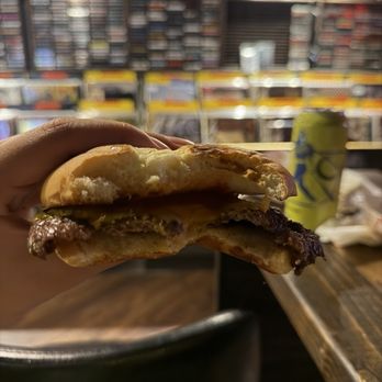 Apollo Exos Records & Beer - Plain smash burger - Bars Near Me - Everett, Washington