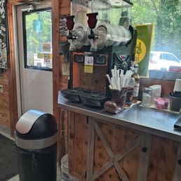 A small drinks station
