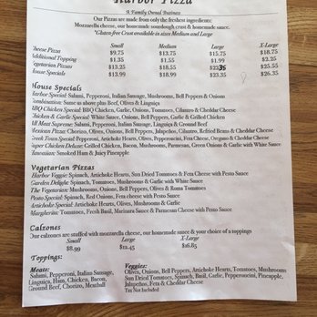 Harbor Pizza - Front Menu - Pizza Near Me - El Granada, California