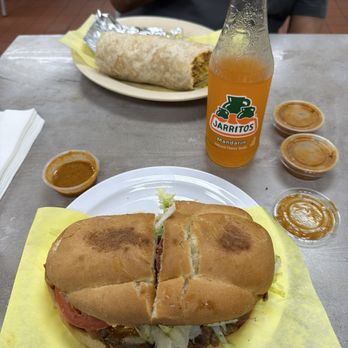 Rancho De Mendoza Market - Carne Asada Torta and Chorizo and egg burrito. - Mexican Near Me - Orange, California Rancho De Mendoza Market - Carne Asada Torta and Chorizo and egg burrito. - Mexican Near Me - Orange, California