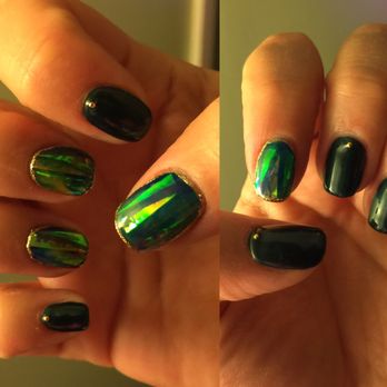 Arete Beauty Spa - St. Patrick's Day mani (glass nails)...courtesy of Grace. - Nail Salons Near Me - Flushing, New York Arete Beauty Spa - St. Patrick's Day mani (glass nails)...courtesy of Grace. - Nail Salons Near Me - Flushing, New York