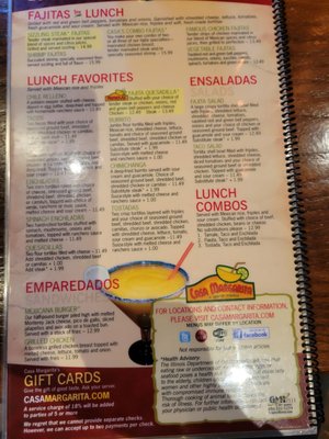 Menu photo 1 Casa Margarita Downers Grove, IL Menu photo 1 Casa Margarita Downers Grove, IL