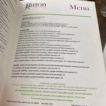 Bitton Bistro Cafe - Menu - Creperies Near Me - Islamorada, Florida