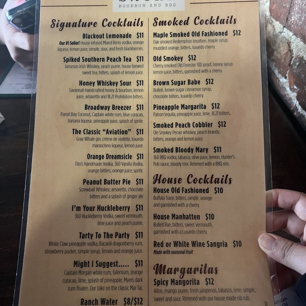 Drink menu Drink menu