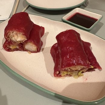 Tim Ho Wan - Crispy Shrimp Red Rice Roll with Roselle Sauce - Dim Sum Near Me - Irvine, California