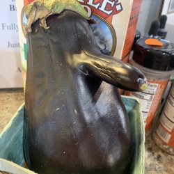 Sweet Ella's Produce - Display of the unique eggplant family.