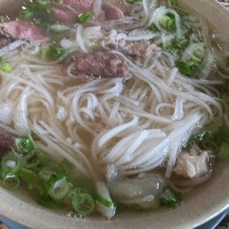 Pho with beef, stripe and tendon. Pho with beef, stripe and tendon.