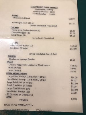 Menu photo 1 Stelly's Melville, LA