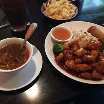 Six Happiness - Orange Chicken combo with Hot and Sour Soup. - Thai Near Me - Cleveland, Tennessee Six Happiness - Orange Chicken combo with Hot and Sour Soup. - Thai Near Me - Cleveland, Tennessee
