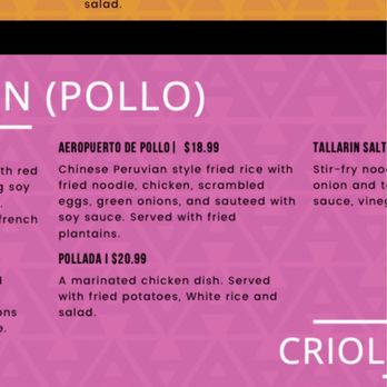 AZU Peruvian Cuisine - Menu: Pollada (marinated chicken) $20.99 - Peruvian Near Me - Rockville, Maryland AZU Peruvian Cuisine - Menu: Pollada (marinated chicken) $20.99 - Peruvian Near Me - Rockville, Maryland