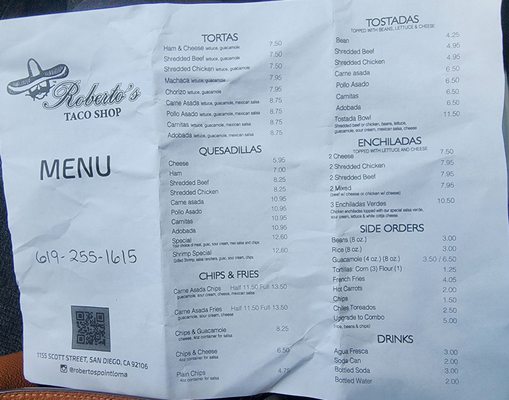 Menu photo 2 Roberto’s Taco Shop San Diego, CA Menu photo 2 Roberto’s Taco Shop San Diego, CA