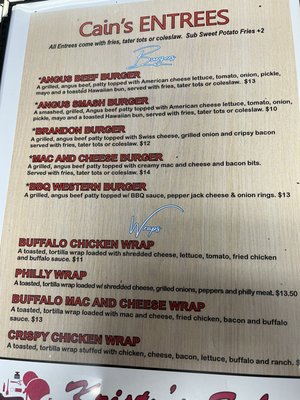 Menu photo 2 Just Winging It At Cain’s Homosassa, FL Menu photo 2 Just Winging It At Cain’s Homosassa, FL
